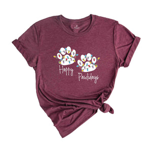 Happy Pawlidays Shirt, Dog Lovers Christmas, Xmas Paw T-Shirt, Cute Christmas Shirt, Animal Lover Shirt, Dog Mama Shirt