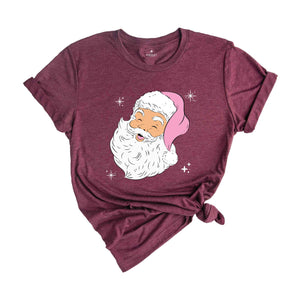 Retro Pink Christmas Santa Shirt, Pink Santa Hat Shirt, Retro Christmas Santa, Pink Christmas, Vintage Santa Shirt