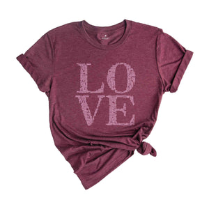 LOVE Word Cloud Typography Shirt, All Love Word In One Word Shirt, Valentines Shirt, Happy Valentines Day Shirt, Couple Matching Shirt