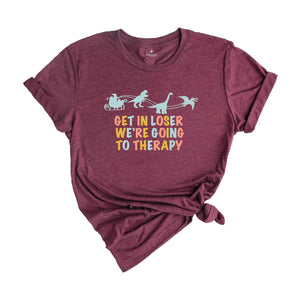 Get in Loser We're Going To Therapy Shirt, Funny Christmas Shirt, Santa Sleigh Shirt, Christmas Party Shirt, Christmas Gift, Xmas Shirt