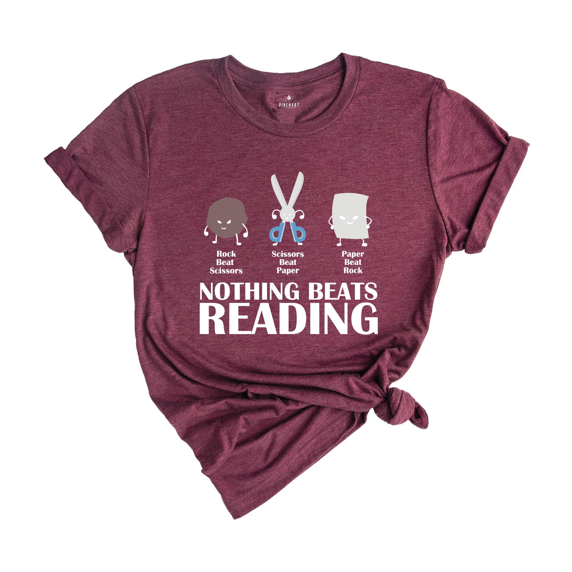 Rock Paper Scissor Reading Shirt, Book tshirt, Reading Teacher T-shirt, Bookworm Shirt, Teacher Tee, Book Lover Gift