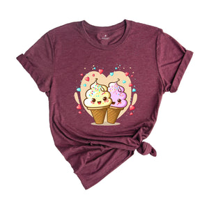 Valentines Day Ice Cream Shirt, Cute Couple T-shirt, Valentines Day Gift, Funny Ice Cream Tee, Cute Girlfriend Gift