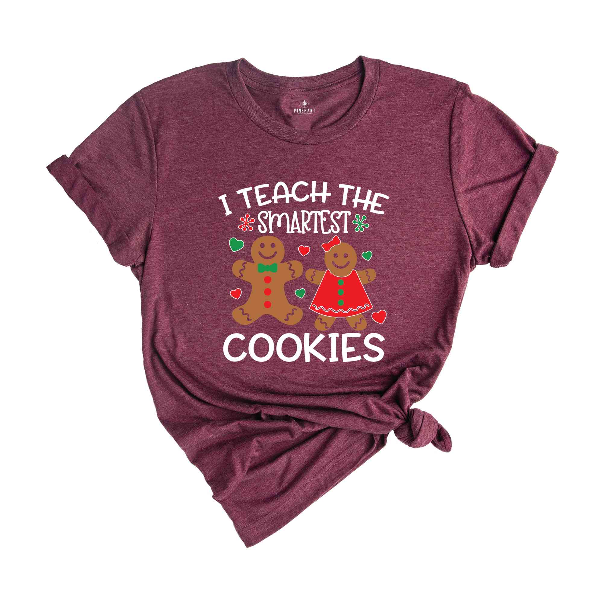 I Teach The Smartest Cookies Shirt, Funny Teacher Shirt, Cute Teacher T-Shirt, Gingerbread Cookies Shirt, Holiday Apparel