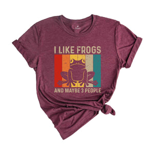 I Like Frogs and Maybe 3 People Sunset Shirt, Frog Shirt, Retro Vintage Tee, Animal Lover, Frog Lover Shirt, Frog Gifts, Frogs Tee,