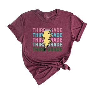 Third Grade Pencil Shirt, Pencil Bolt Shirt, Retro Shirt, Back To School Shirt, School Shirt, Teacher Shirt, Pencil Shirt, Teacher Gift