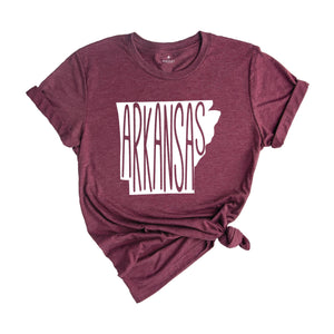 Arkansas Shirts, Arkansas State Map Shirt, Arkansas Football Shirt, Arkansas Gifts, Arkansas Apparel, Arkansas Clothing, State of Arkansas