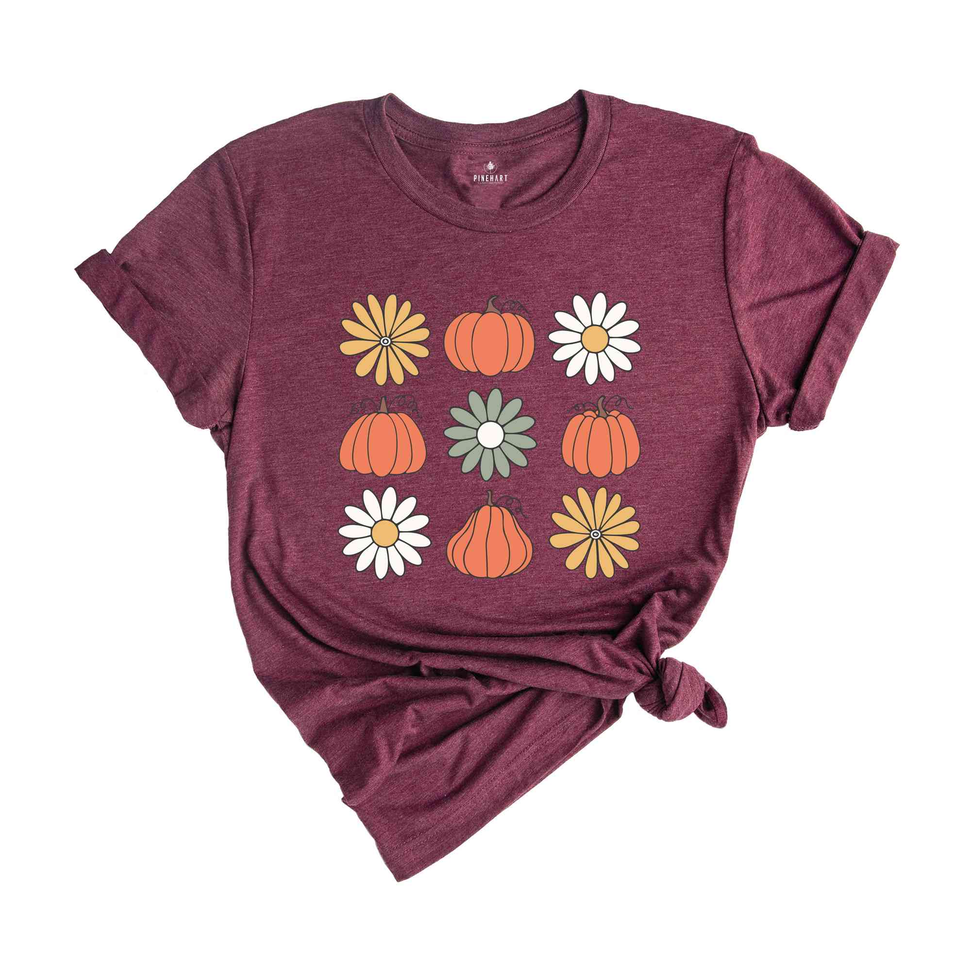 Pumpkins Flowers Halloween Shirt, Vintage Floral Pumpkins Shirt, Retro Pumpkin Shirt, Fall Shirt, Halloween Shirt, Retro Halloween Shirt