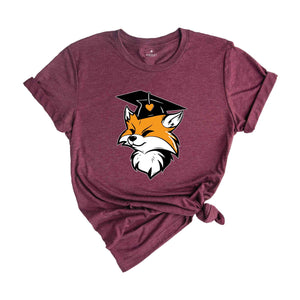 Fox in a Graduation Shirt, Cute Fox T-shirt, Fox Lover Tee, Graduation Gifts, Graduate Shirt 2024, Senior 2024 T-shirt