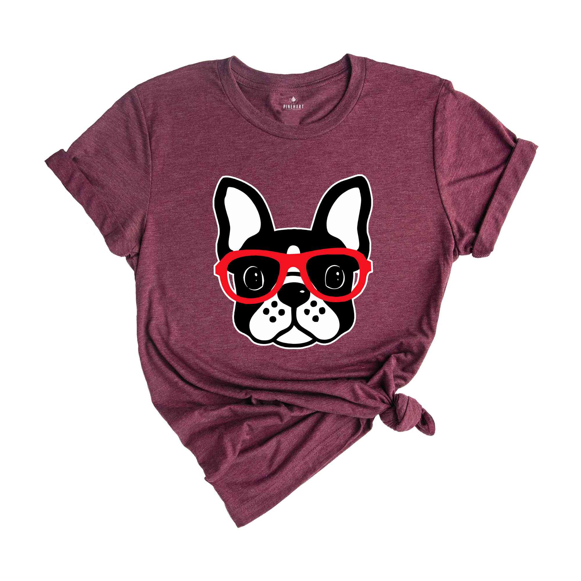 Boston Terrier with Glasses Shirt, Dog Lover Shirt, Boston Terrier T-Shirt, Cute Dog Shirt, Boston Terrier Gift, Animal Shirt