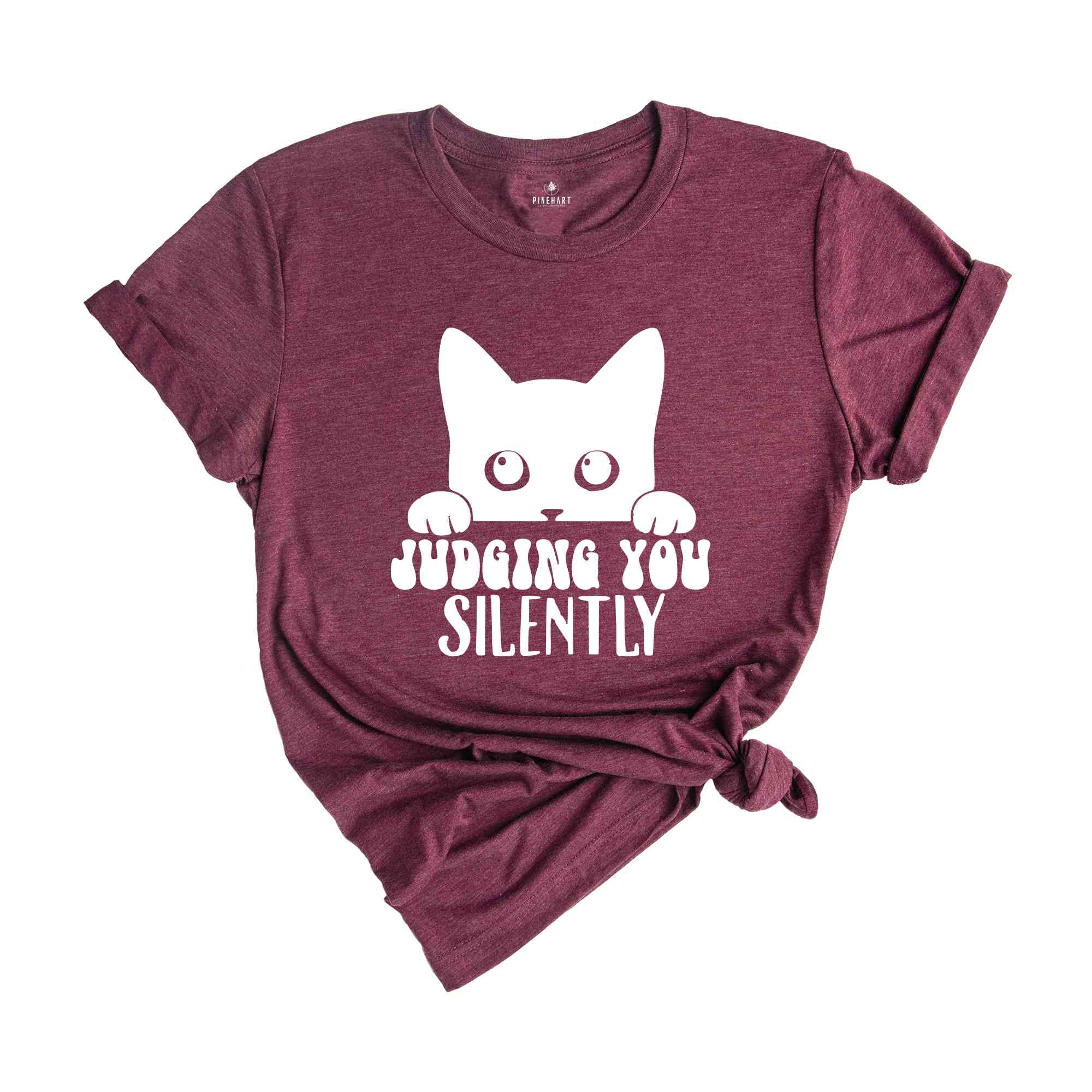 Judging You Silently T-Shirt, Cute Cat Shirt, Cat Peeking T-Shirt, Cat Lovers Shirt, Funny Cat Apparel