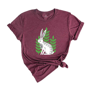 Easter Bunny Tee, Rabbit Easter Tee, Bunny T-shirt, Spring T-shirt, Happy Easter, Folklore Bunny Print T-shirt