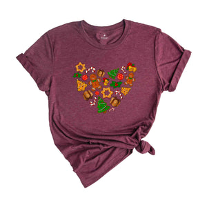 Christmas Gingerbread Heart Shirt, Gingerbread Shirt, Christmas Gift, Christmas Tree Shirt, Holiday Shirt, Santa Shirt, Christmas Shirt