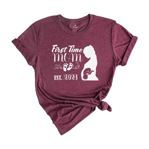 First Time Mom Est 2024 Shirt, New Mom Mother's Day Gift, Pregnancy Reveal Shirt, Baby Shower Gift, Expecting Mom Tee