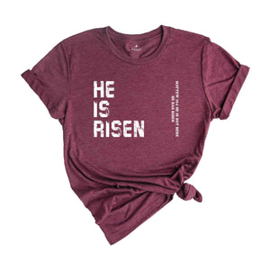 He Is Risen T-Shirt, Christian Easter Shirt, Christian Apparel, Easter Shirt, He Is Not Here He Has Risen Shirt