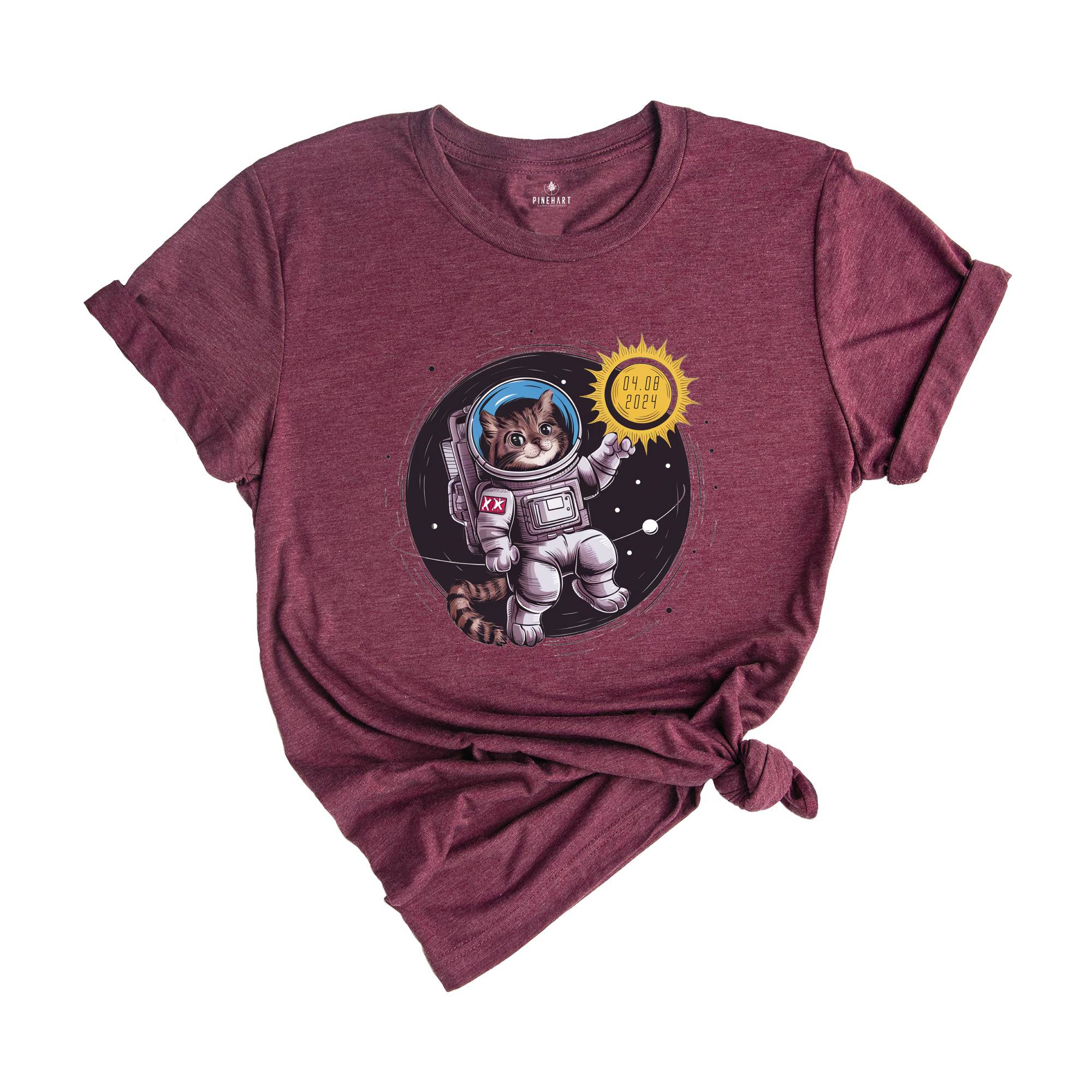 Astronaut Cat Shirt, April 8 2024 Shirt, Total Solar Eclipse Shirt, Path Of Totality, Astronomy Shirt, Astronaut Shirt, Eclipse Event Shirt