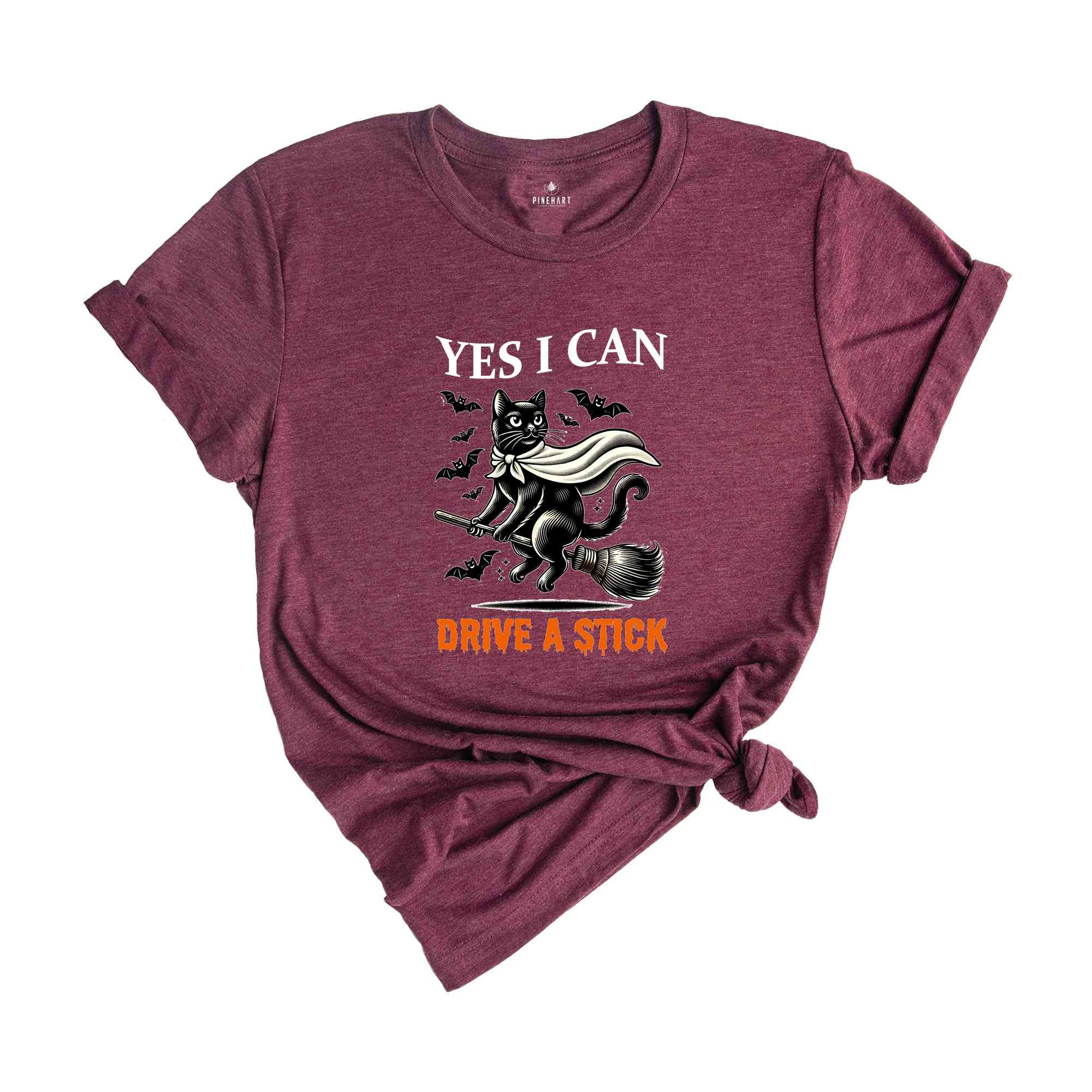 Yes I Can Drive A Stick Witch Shirt, Retro Halloween Witch Party Shirt, Funny Spooky Season Witchy Shirt, Trick or Treating T-Shirt