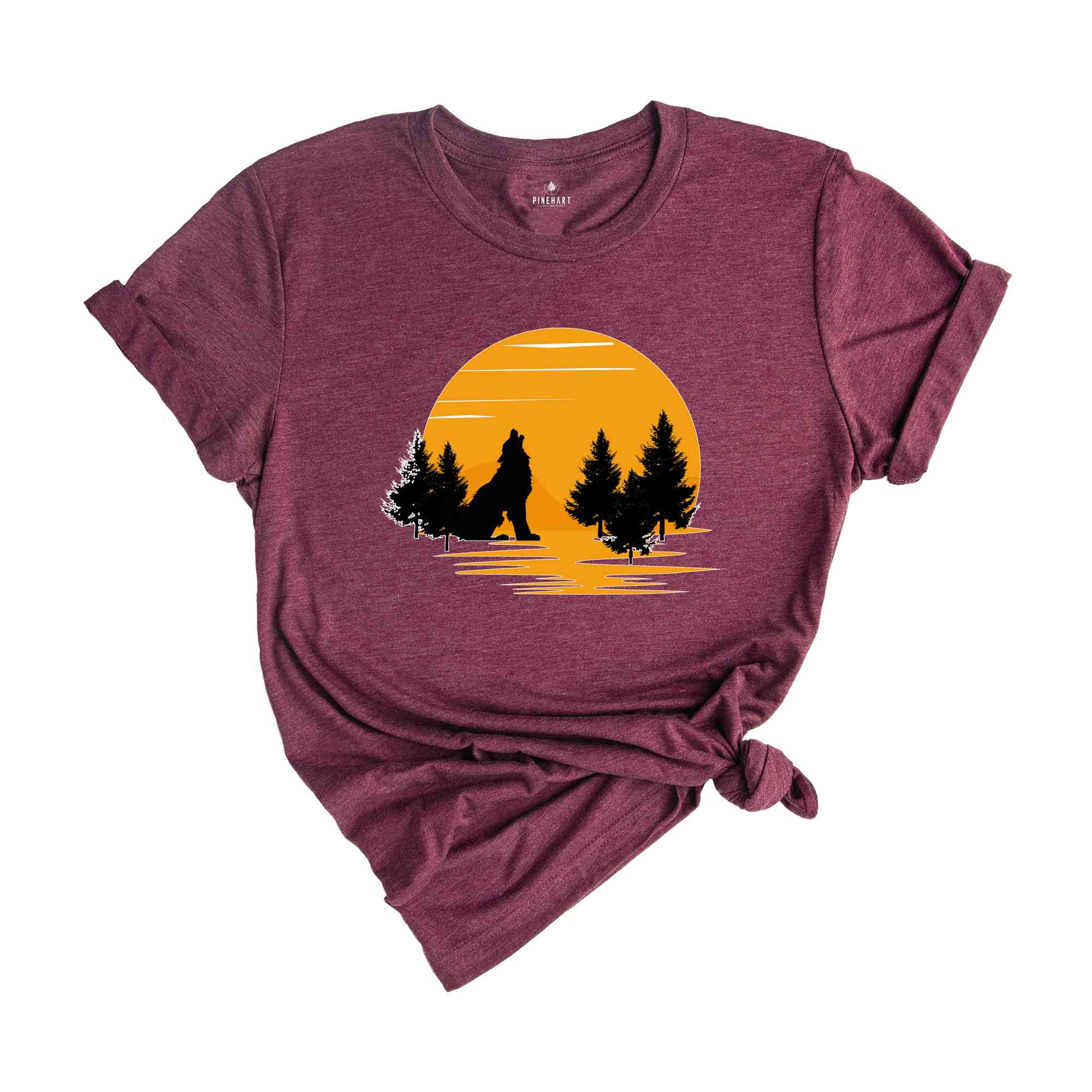 Wolf Howl on Sunset Tee, Wolf Shirt, Howling Wolf, Wolf Lover Gift, Animal Lover Shirt, Wildlife Animals, Camping shirt