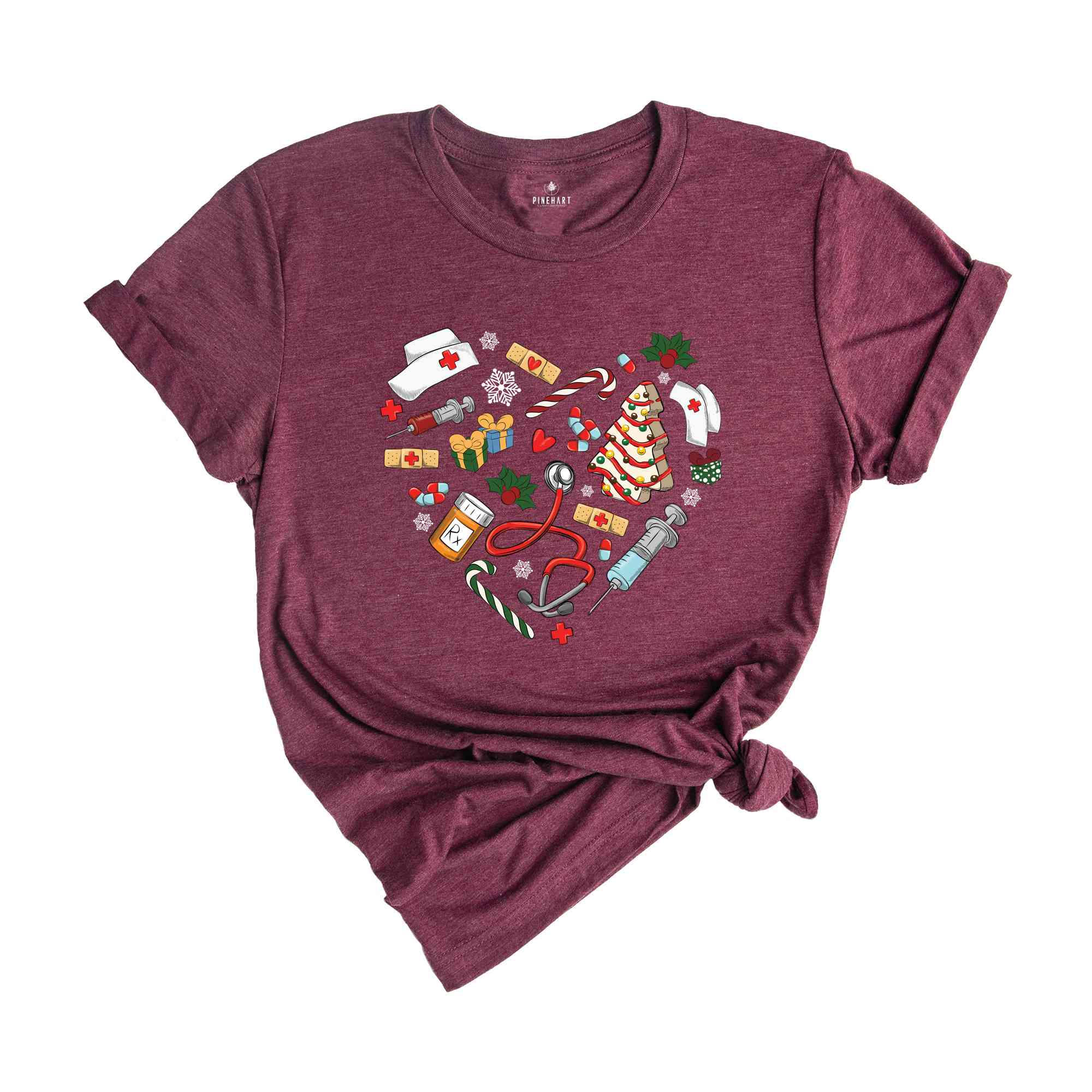 Heart Nurse Christmas Shirt, Nurse Shirt, Christmas Shirt, Christmas Nurse Shirt, Love Christmas Shirt, Heart Nurse Shirt, Cute Nurse Shirt