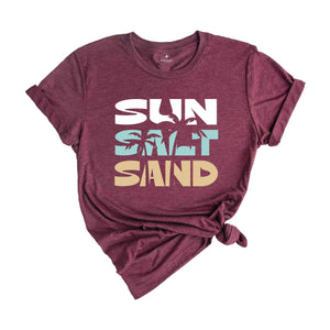 Sun Sand Salt T-Shirt, Vacation Shirt, Beach Shirt, Summer Vacation Tee, Palm Tree Summer Shirts, Vacation Matching Shirts