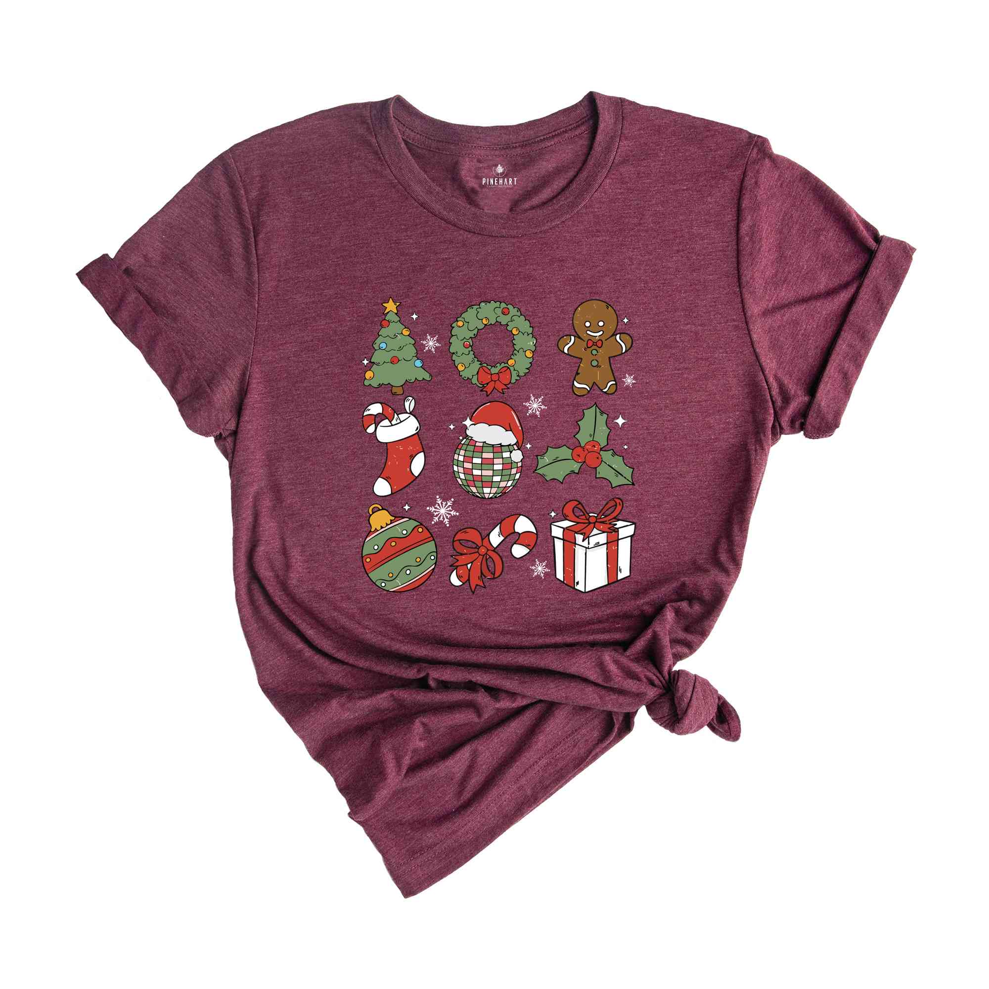 Groovy Christmas Elements Shirt, Retro Christmas Shirt, Santa Claus Shirt, Christmas Candy Shirt, Christmas Gift