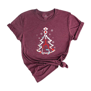 Christmas Nurse Shirt, Christmas Tree Shirt, Christmas Stethoscope Shirt, Holiday Nurse Shirt, Xmas Nursing Shirt