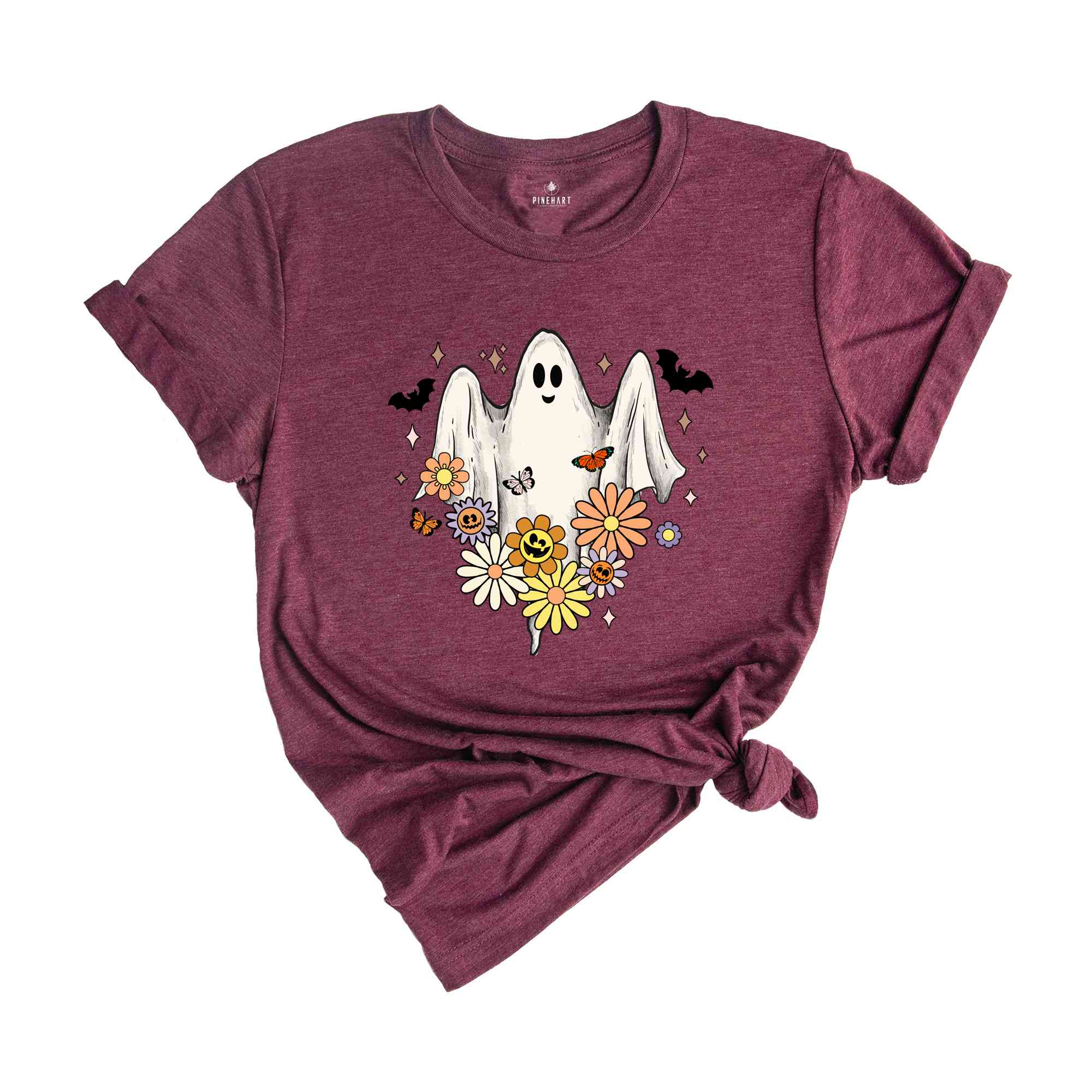 Retro Halloween Shirt, Vintage Floral Halloween Shirt, Retro Ghost Shirt, Vintage Ghost Shirt, Halloween Gifts