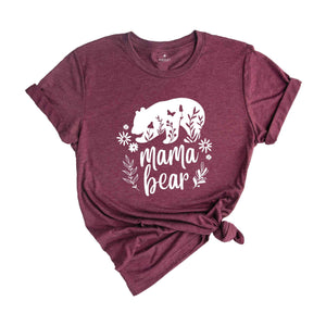 Mama Bear Shirt, Wild Animal Shirt, Gift For Mom, Flower Shirt, Bear Shirt, Floral Bear Shirt, Animal Shirt