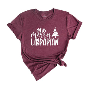 One Merry Librarian Shirt, Christmas Gift, Christmas Shirt, Librarian Shirt, Librarian Christmas, Gift For Librarian