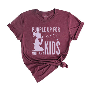 Purple Up for Military Kids Shirt, Military Child Month Awareness Shirt, Military Gifts for Kids, Military Kids Cotton Shirt