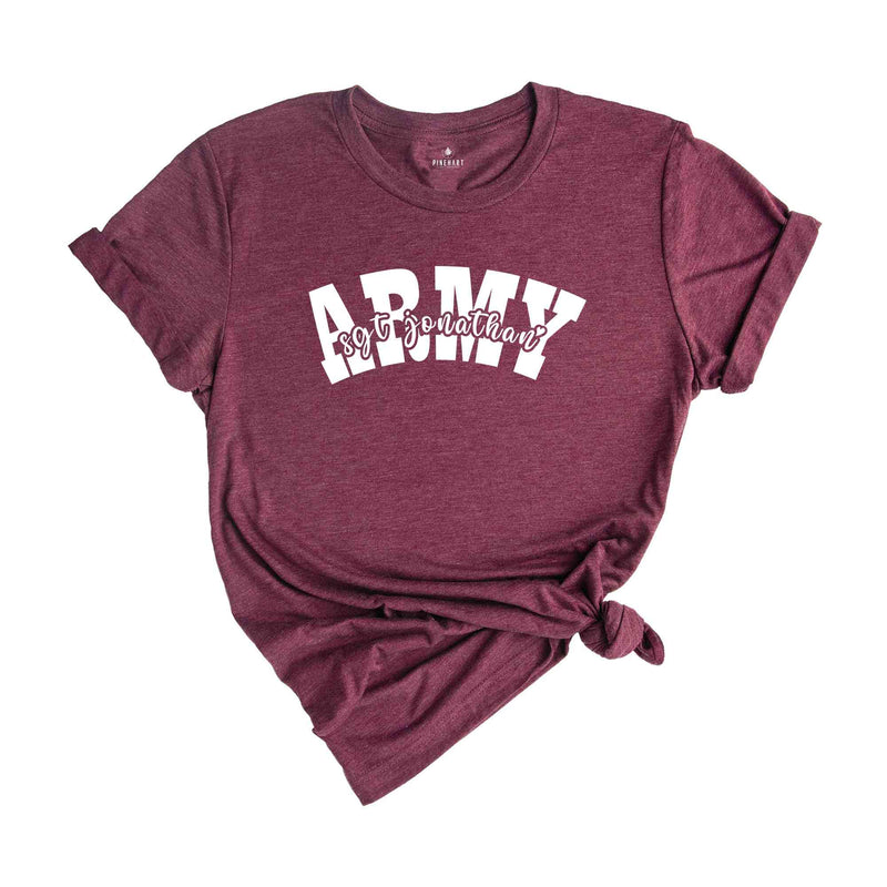 Army shirt with name, Personalized Army Shirt, Army shirt, Wife Gift, Trendy Army shirt, Mom Shirt, Custom Army Shirt