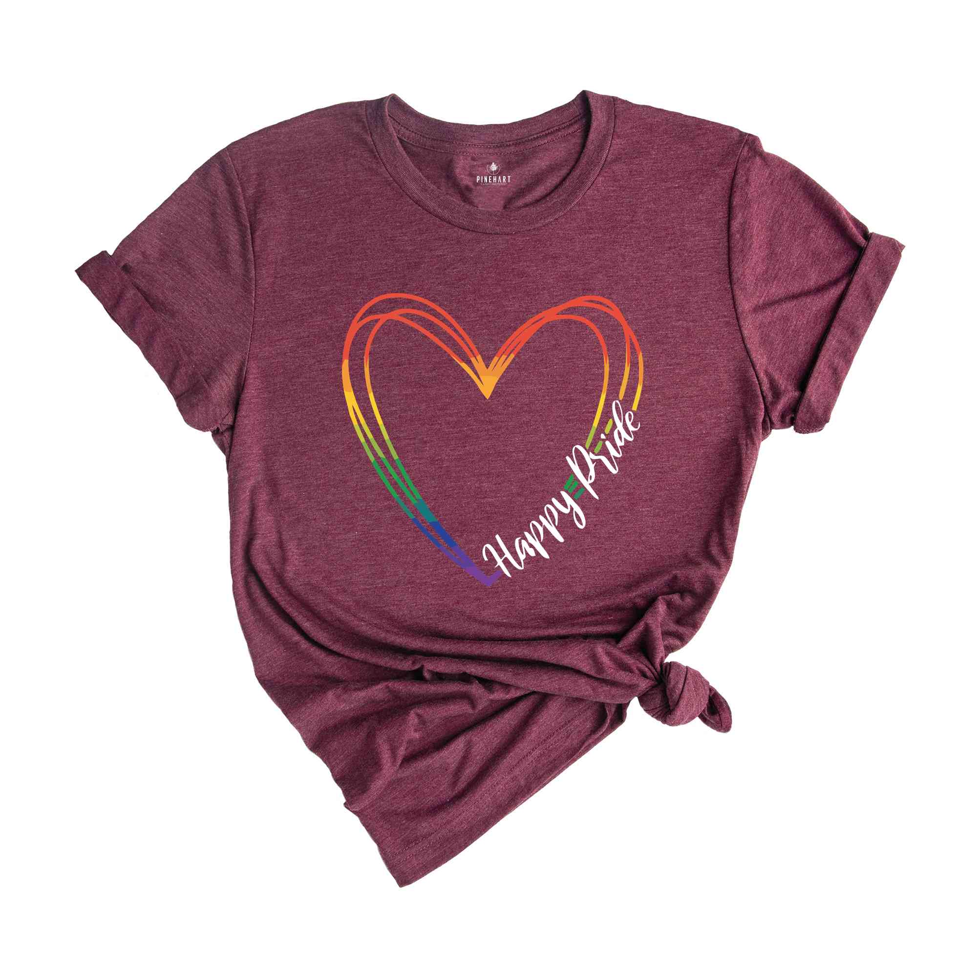 Happy Pride Shirt, Pride Month Shirt, Pride Heart Shirt, Pride Rainbow Shirt, Rainbow Heart Shirt, Pride Month Gift, Bisexual Shirt