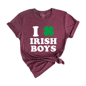 I Love Irish Boys T-Shirt, St Patricks T-shirt, St Patrick's Day Gift, Shamrock Shirt, Lucky, Lucky Shirt, Irish T-shirt