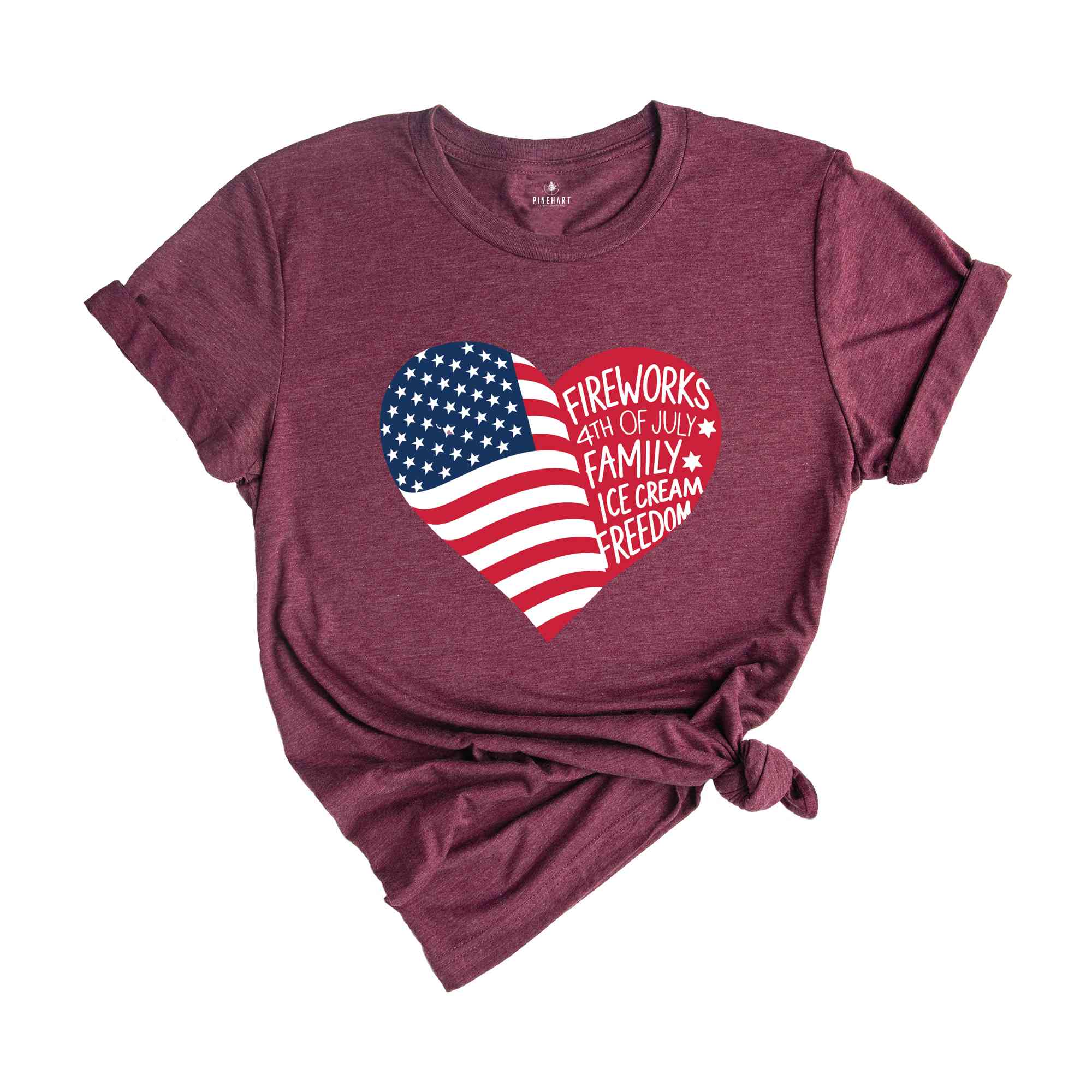 American Heart 4th Of July Shirt, 4th Of July Flag T-Shirt,Freedom TShirt,Independence Shirt, American Flag Heart Shirt