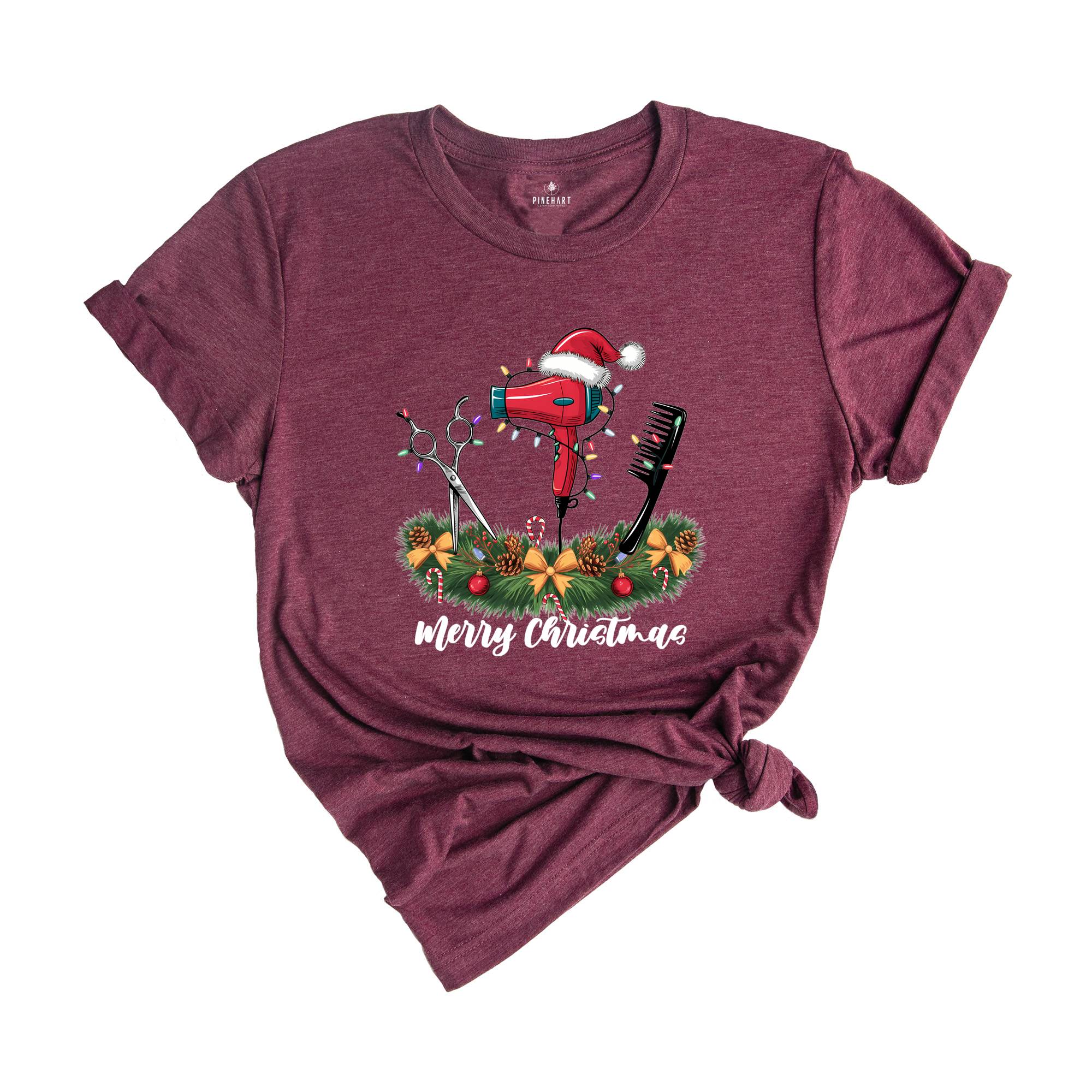 Merry Christmas Hair Stylist Shirt, Christmas Hair Stylist T-Shirt, Christmas Gift For Hair Stylist, Merry Christmas Shirt