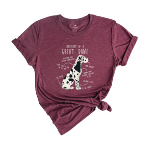 Anatomy Of A Great Dane Shirt, Funny Dog Shirt, Cute Dog Mom Shirt, Great Dane Shirt, Dog Lovers Shirt, Vintage Dog Shirt, Dog Father Gift