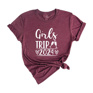 Girls Trip 2024 Shirt, Summer Vacation Tee, Beach Shirt, Cute Trip Shirt, Summer Vibes Gift, Girl Trip Shirt