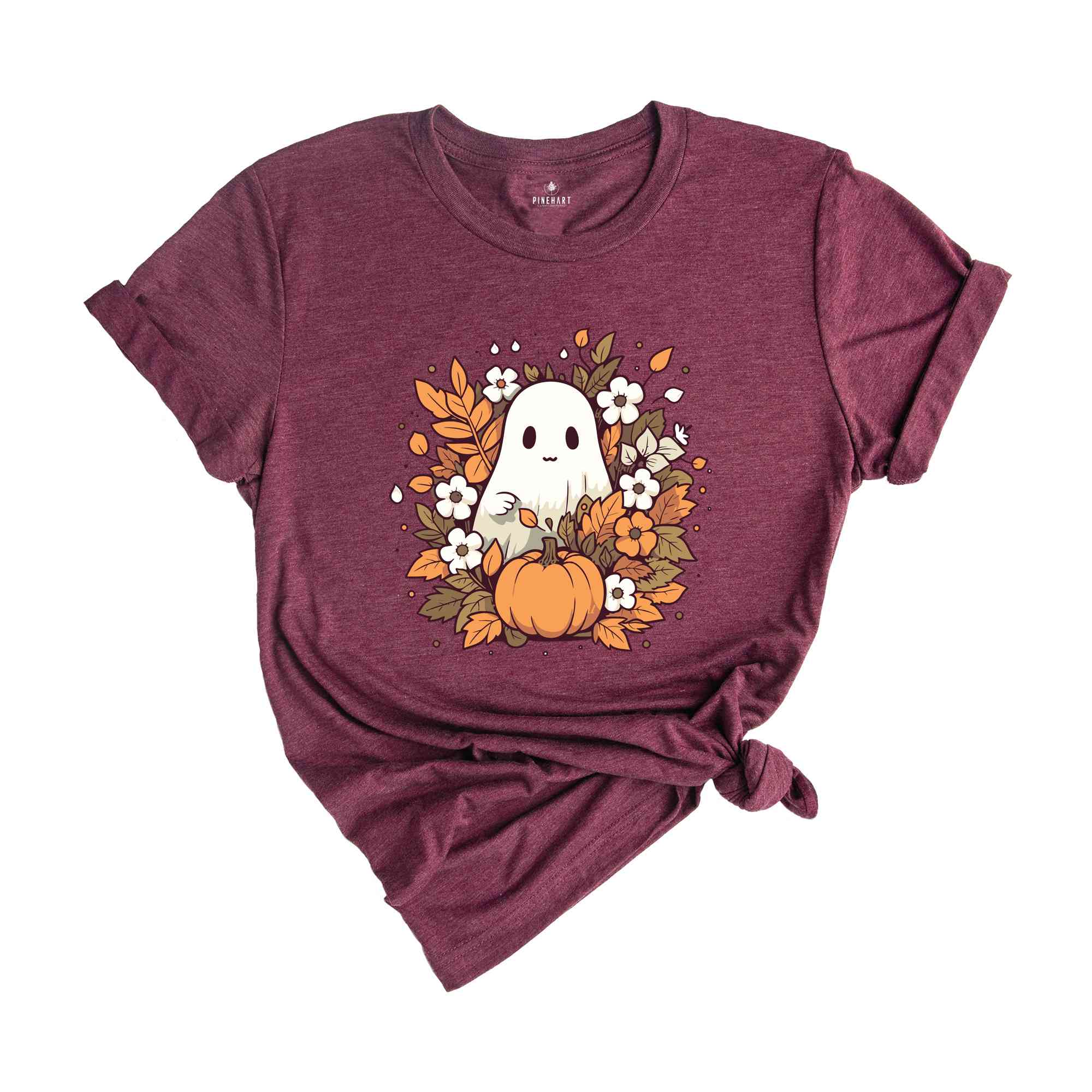 Retro Halloween Pumpkin Shirt, Vintage Floral Halloween Shirt, Retro Ghost Shirt, Vintage Ghost Shirt, Halloween Gifts