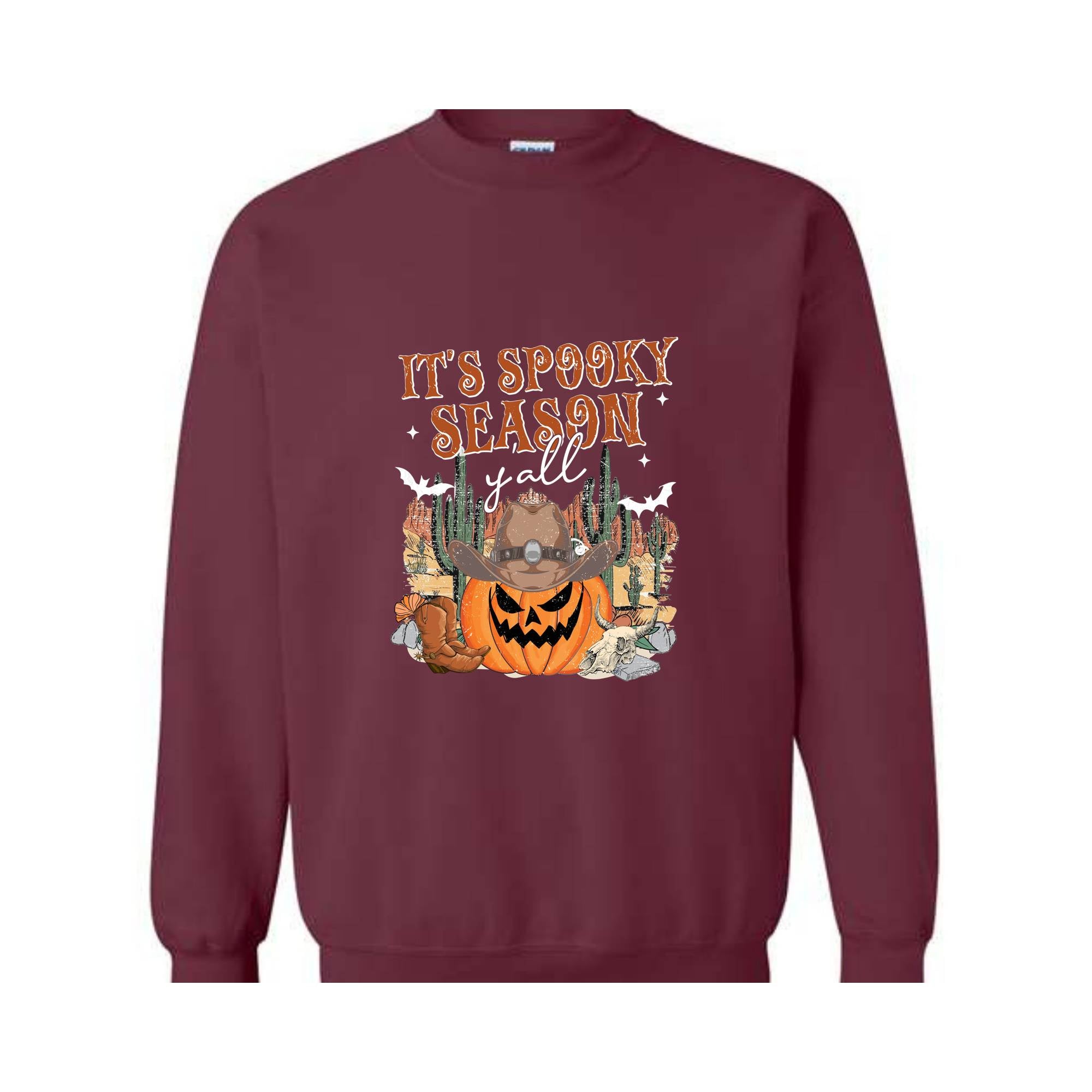 It's Spooky Season Y'all Sweatshirt, Western Halloween Sweater, Halloween Gift, Cowboy Shirt, Cowgirl Shirt, Pumpkin Sweatshirt, Spooky Tee