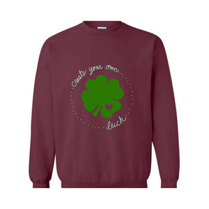 Shamrock St Patricks Day Sweatshirt, Clover Sweater, Green Pullover, Irish Gift, Lucky Charm , Custom Sweatshirt