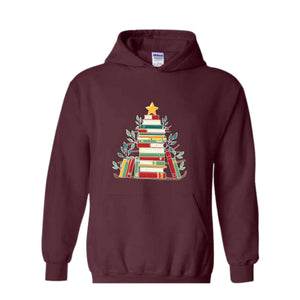 Book Christmas Tree Sweatshirt, Book Lover Gift, Christmas Tree T-Shirt, Book Lover Shirt, Christmas Bookworm, Bookish Christmas Gift, Liter