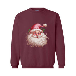 Pink Santa Retro Christmas Sweatshirts, Pink Christmas Matching Family Sweaters, Pink Vintage Holiday Sweat, Xmas Santa Sweatshirt