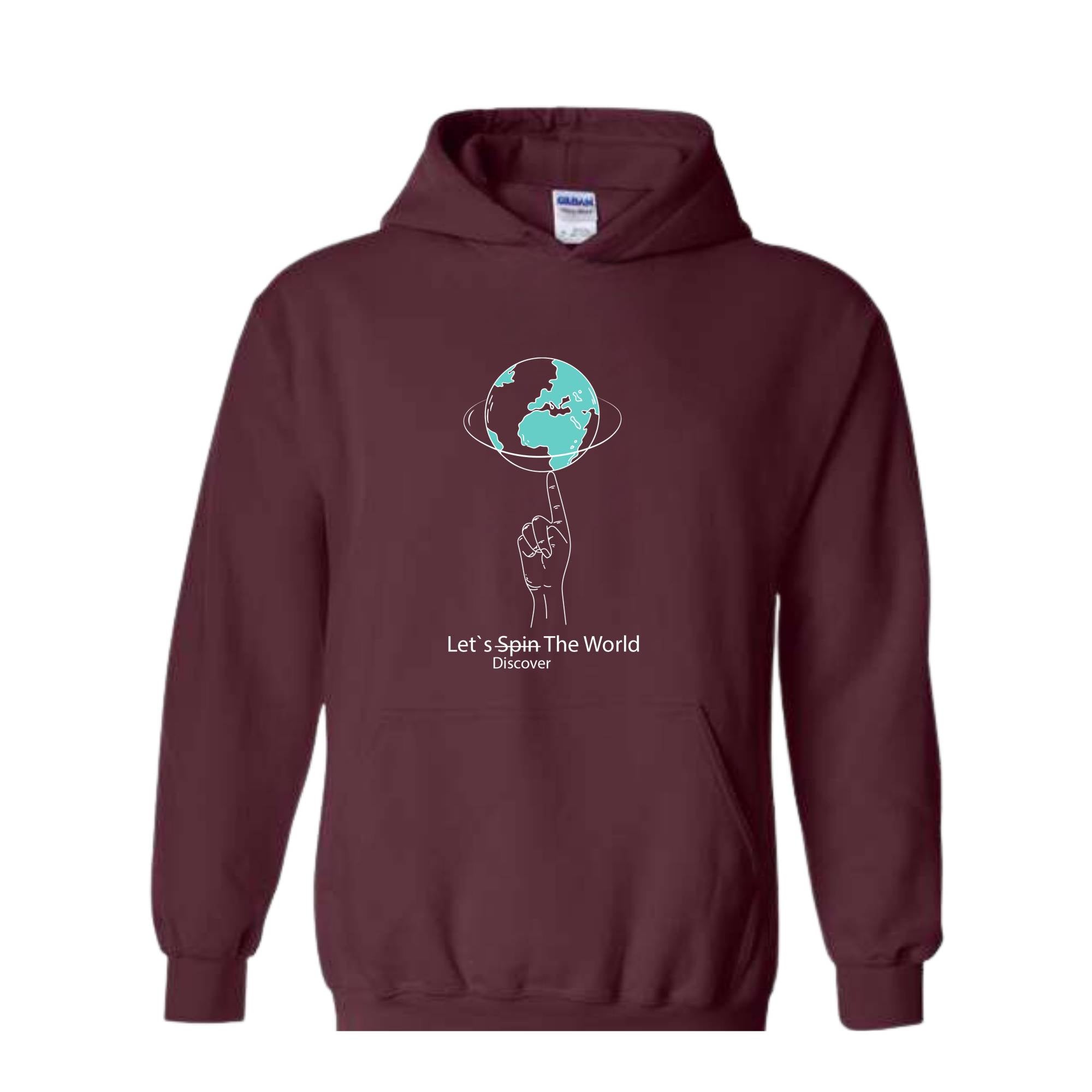 Lets Discover the World Hoodie , Earth Hoodie , Funny Earth Hoodie , The World Hoodie , Earth Back Hoodie , Hand with Earth