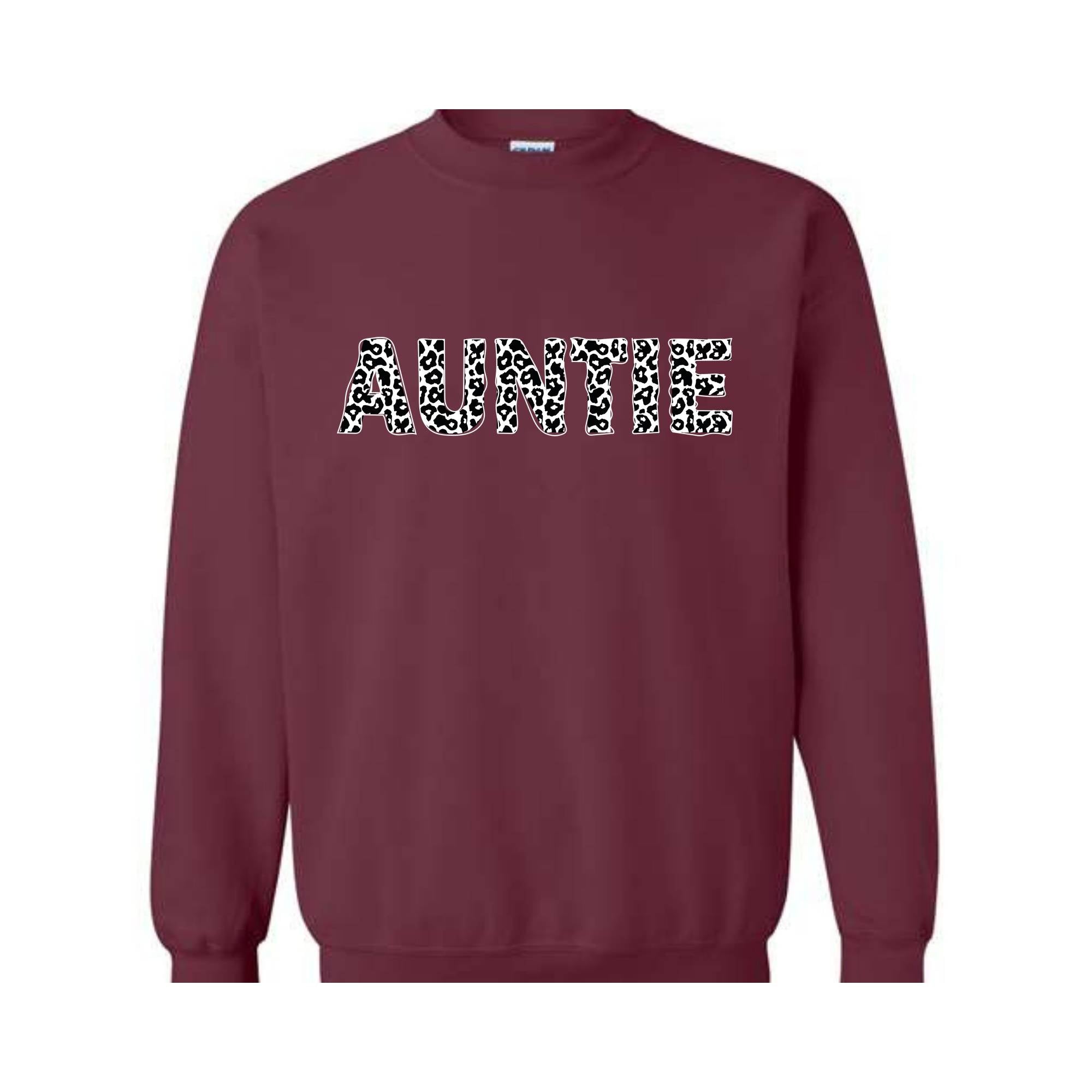 Auntie Sweatshirt, Western Auntie Sweatshirt, Cow Pattern Auntie Sweatshirt, Aunt Sweatshirt, Gift for Aunt, Western Family Gift