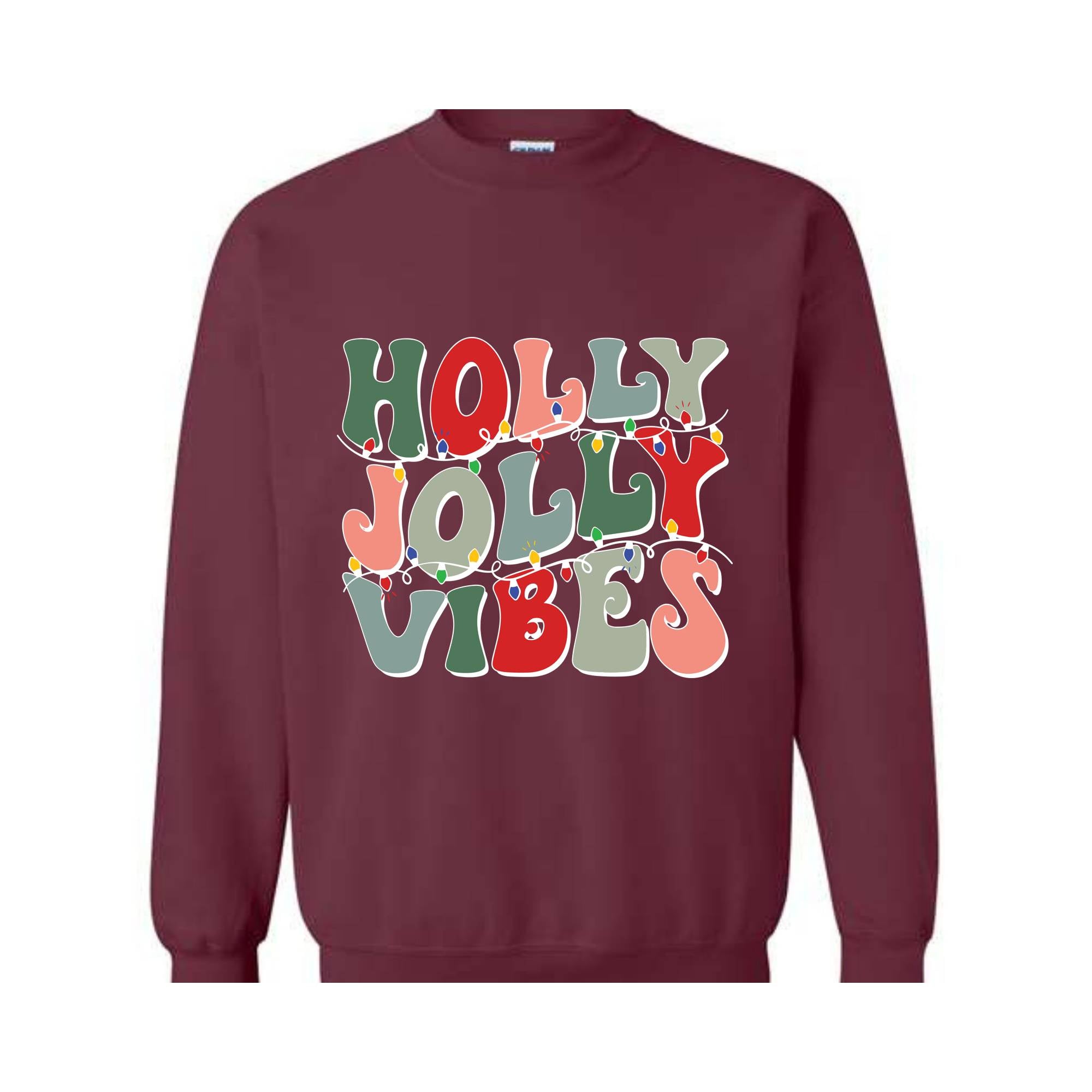 Holly Jolly Vibes Sweatshirt, Retro Christmas Sweatshirt, Christmas Vibes Sweatshirt, Groovy Christmas Sweatshirt, Christmas Vacation