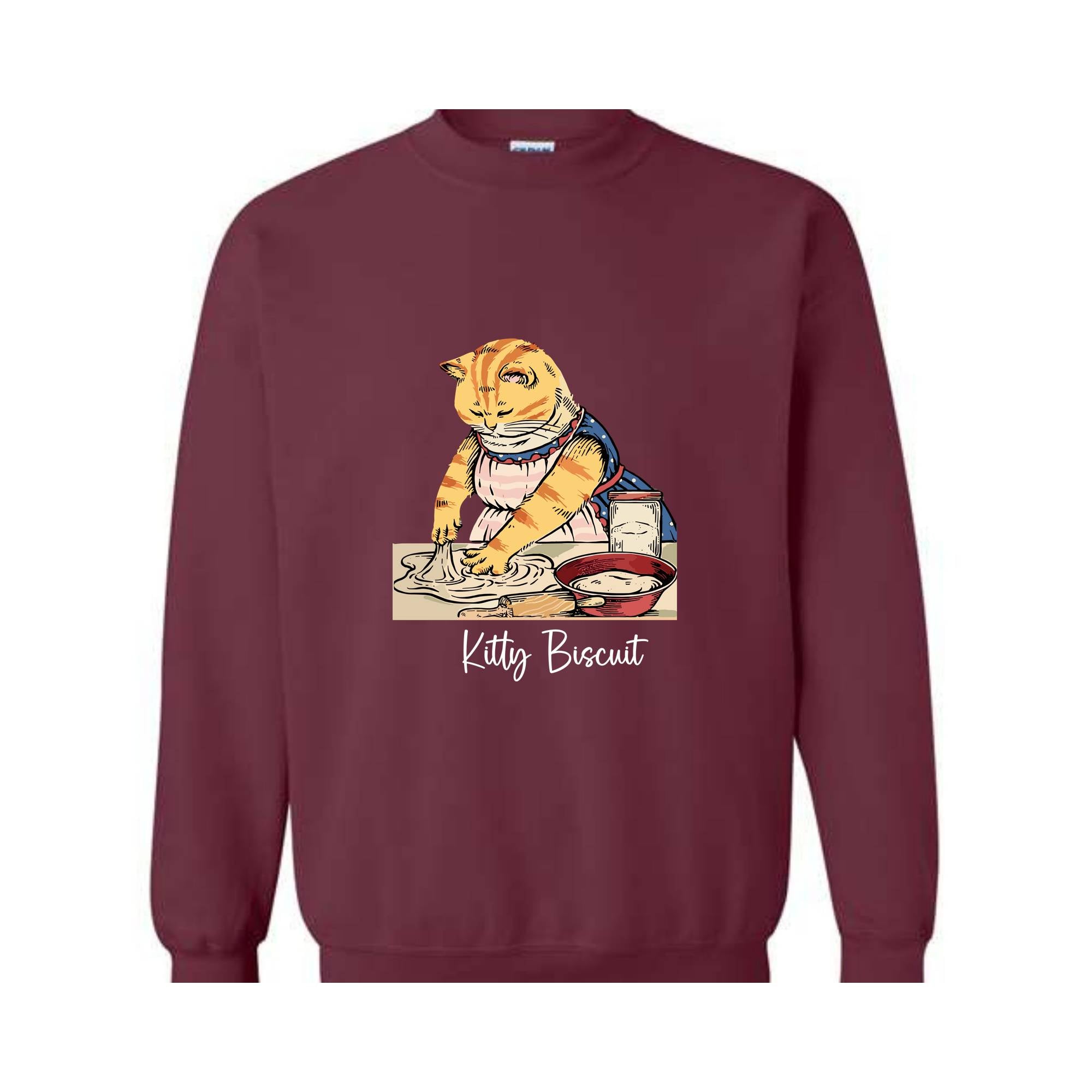 Kitty Biscuits Sweatshirt Cat Making Biscuits , Cat Sweatshirt , Cat Kneads Sweatshirt , Biscuits With Cat , Trendy Sweater