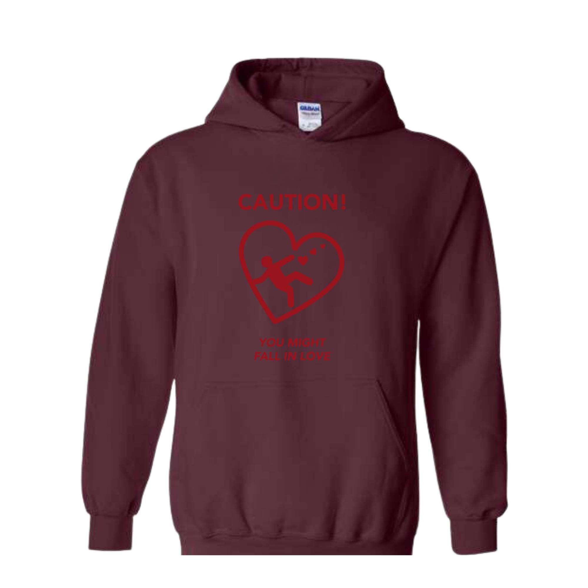 Caution You Might Fall In Love, Valentine Sweatshirt, Romantic Love Sweater, Cozy Valentine's Day Pullover