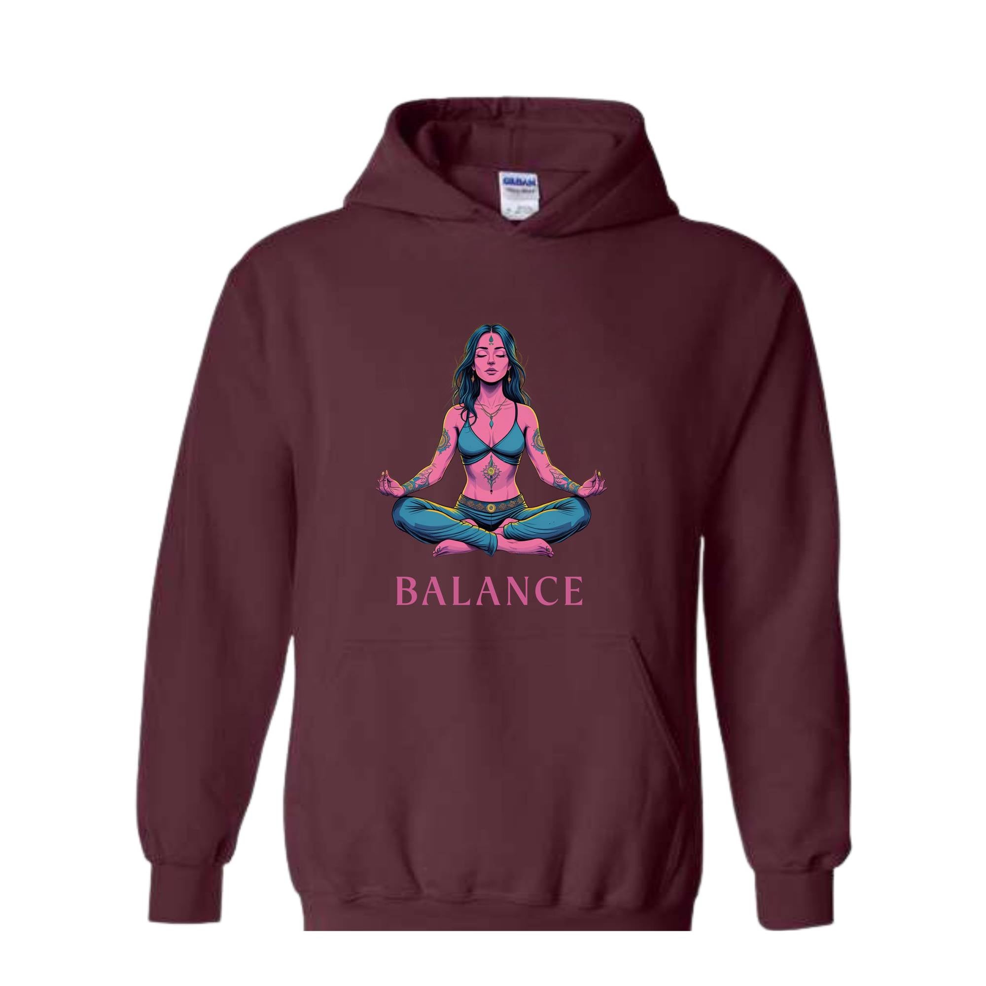 Meditation Balance Hoodie, Spiritual Hoodie, Yoga Sweatshirt, Balance Hoodie, Yoga Hoodie, Buddhist Sweatshirt, Yoga Sweatshirt