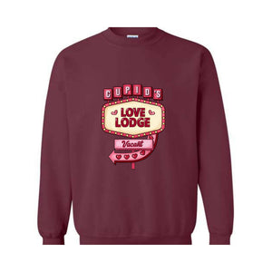 Cupids Love Lodge Vacant Sweatshirt, Valentines Day Sweatshirt, Lover Sweatshirt, Couple Sweatshirt, Gift For Valentines Day