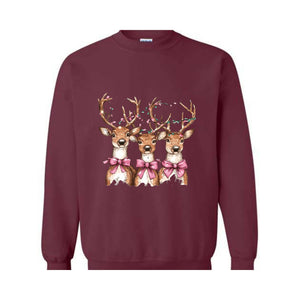 Retro Christmas Deer Sweatshirt, Vintage Deer Christmas Sweater, Cute Christmas Deer Hoodie, Christmas Gifts