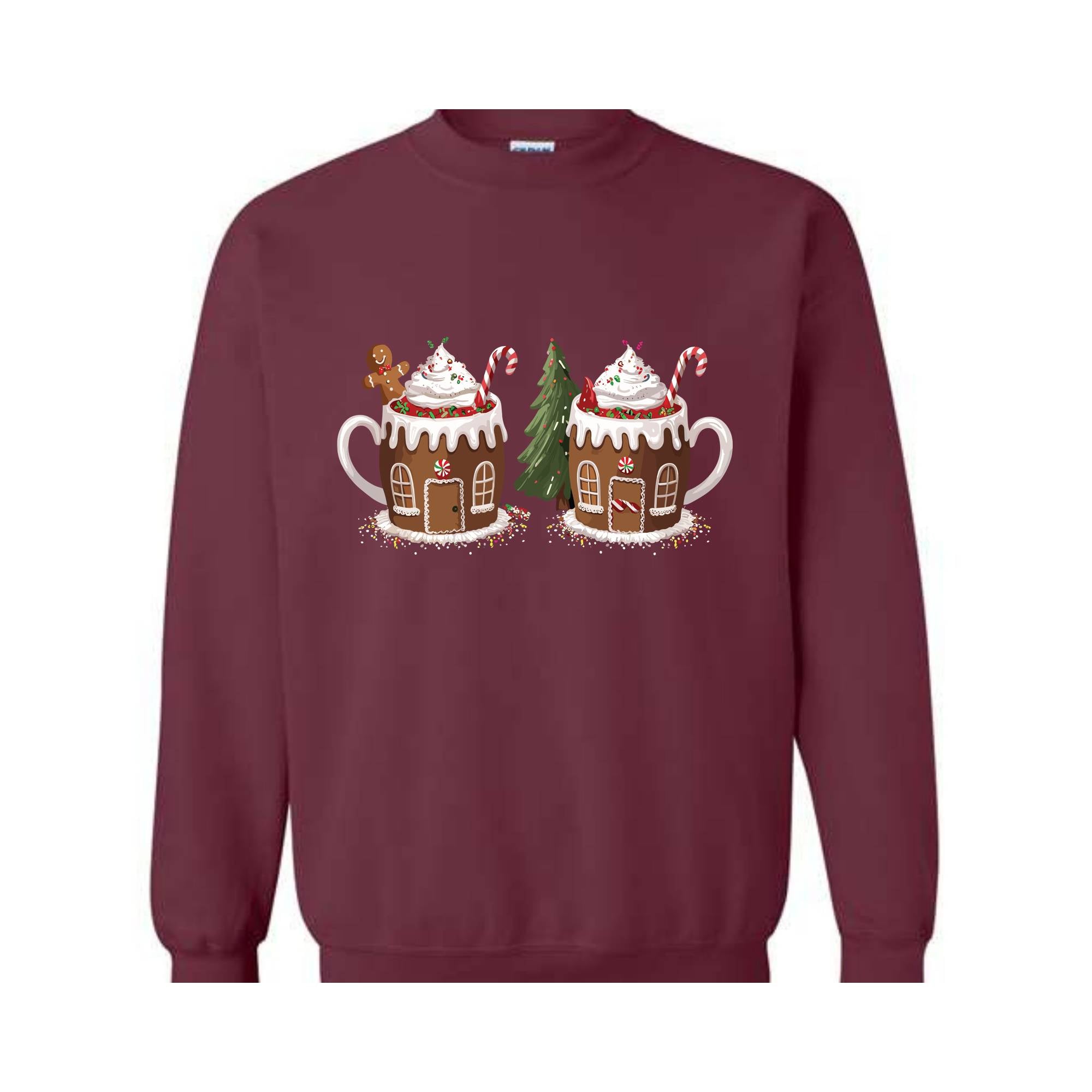 Gingerbread Christmas Coffee Shirt, Christmas coffee Sweatshirt, women Holiday sweater, Xmas Tee, Coffee Lover gift